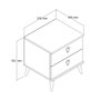 Hanah Home Mesilla de Noche Bohemia 3634 Blanco 52x55x45 cm con 2 Cajones y Estantes